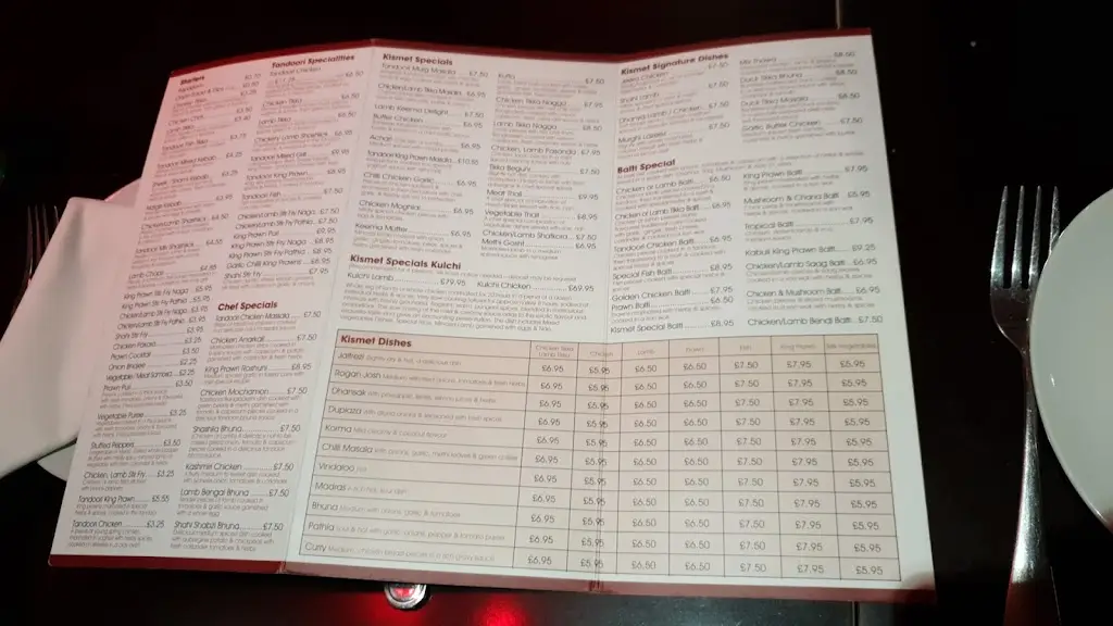Menu_Kismet Indian Restaurant_Castle Vale_image_2