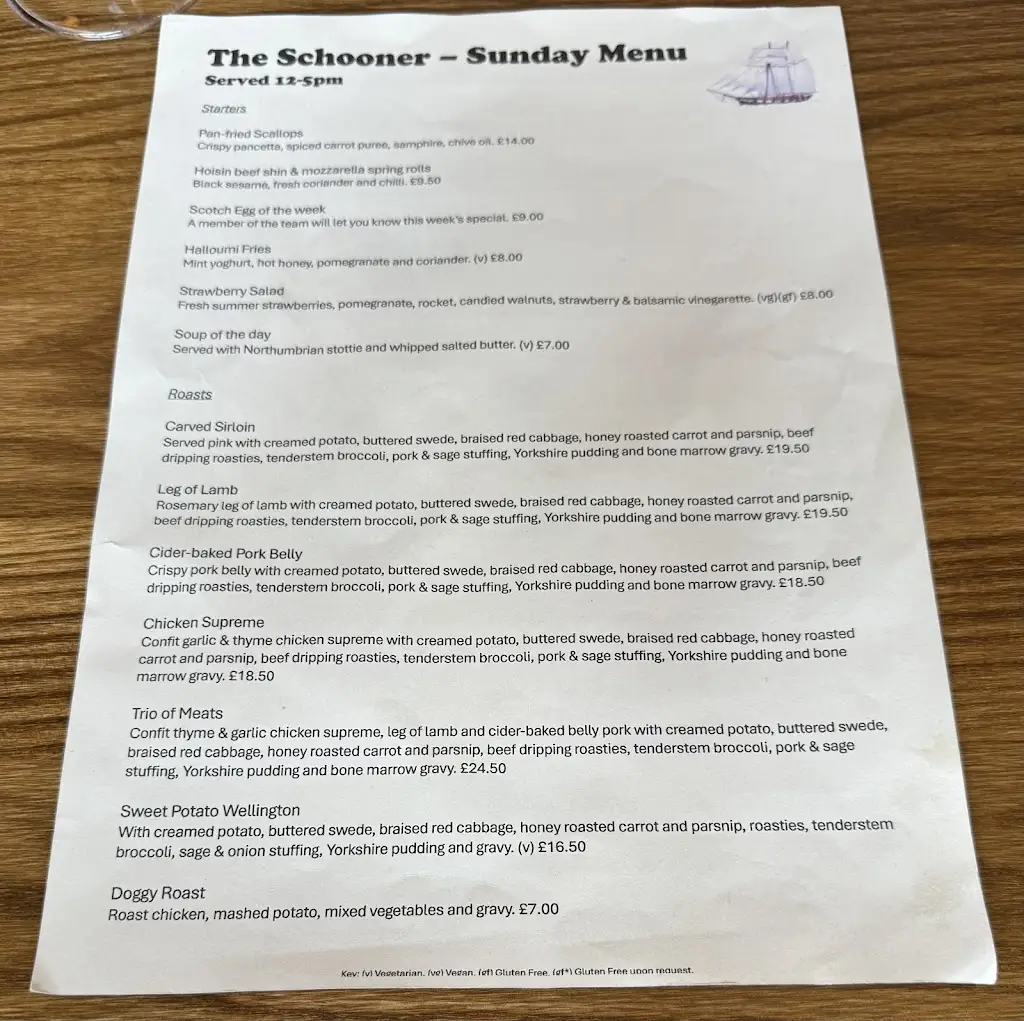 Menu_The Schooner_Amble_image_1