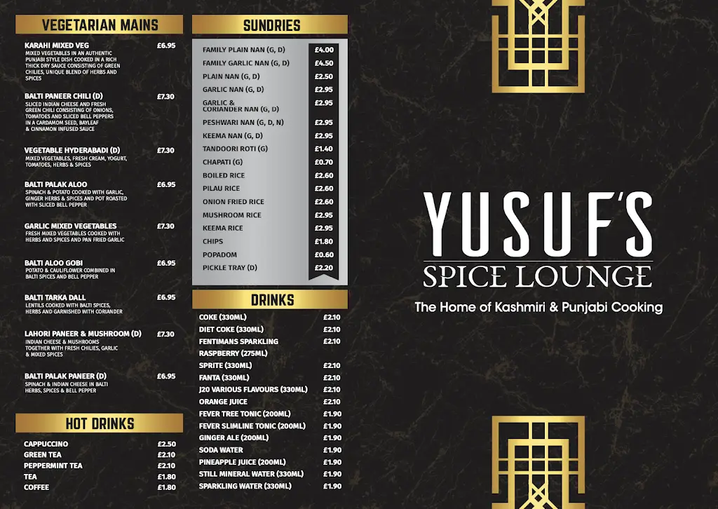 Menu_Yusuf's Spice Lounge_Castleford_immagine_4