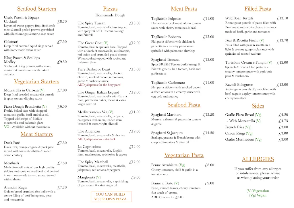 Menu_The Ginger Italian_Carshalton_image_2