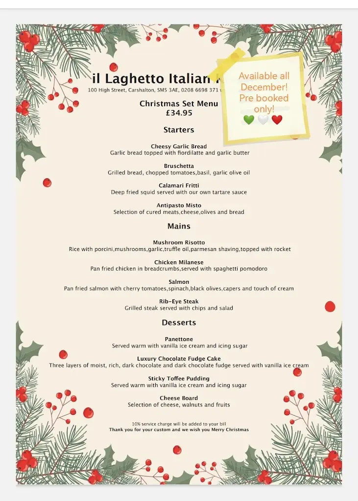Menu_Il Laghetto_Carshalton_image_1