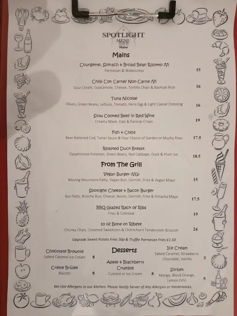 Menu_Spotlight Bar & Restaurant_Carshalton_image_1