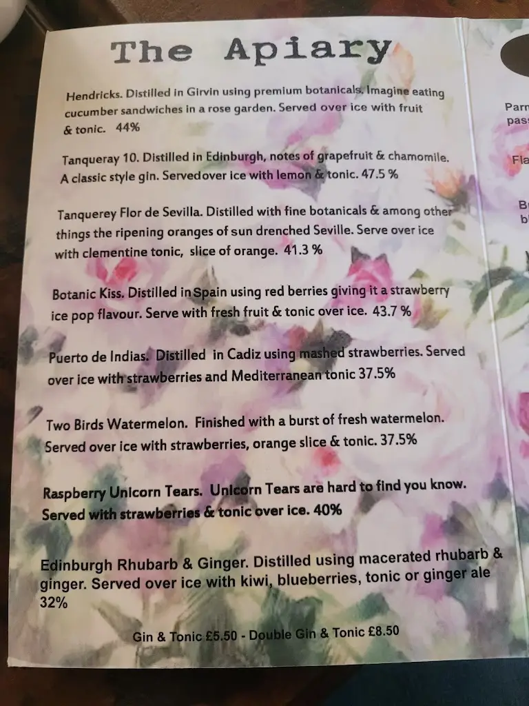 Menu_The Apiary at Castle Donington_Castle Donington_image_1