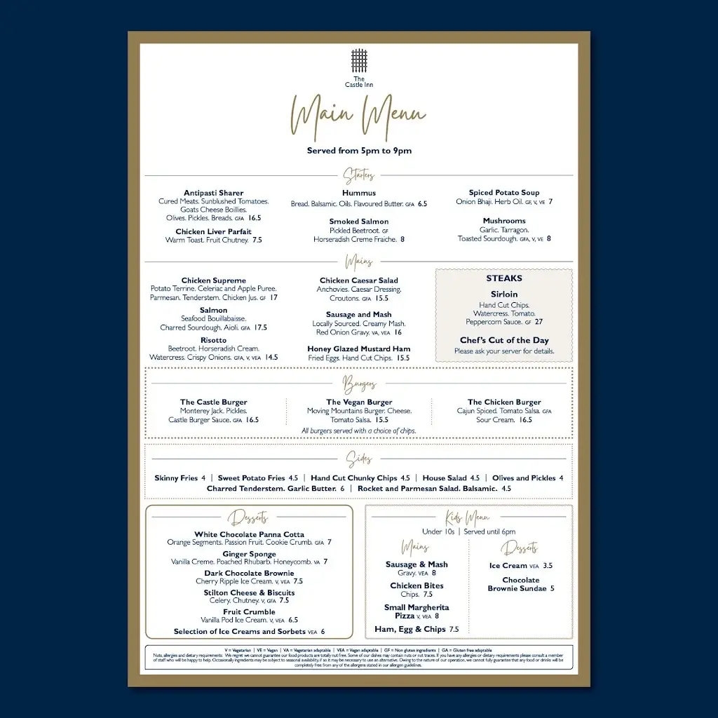 Menu_The Castle Inn_Castle Donington_image_2