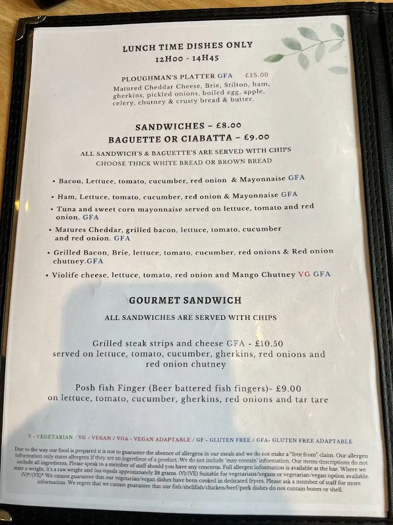 Menu_Nags Head Inn_Castle Donington_image_1