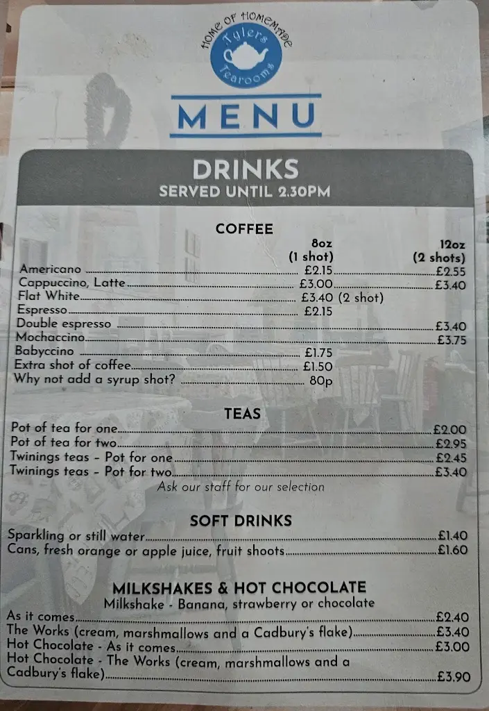 Menu_Tylers Tearooms_Castle Donington_image_3