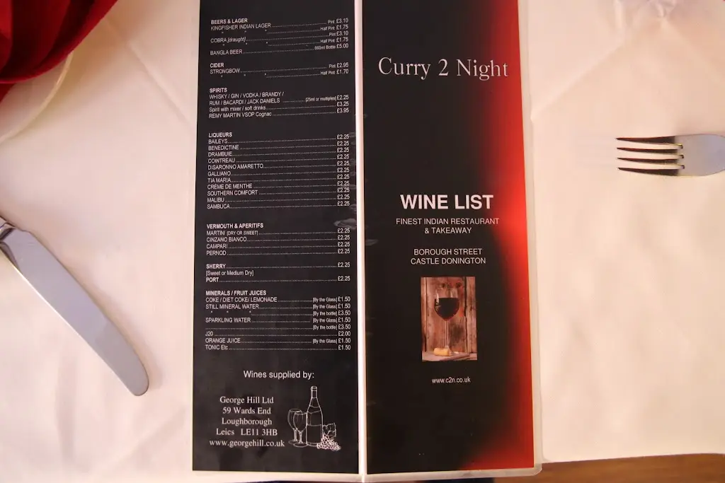 Menu_Curry 2 Night_Castle Donington_image_3