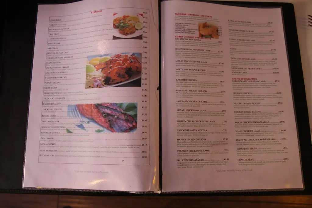 Menu_Curry 2 Night_Castle Donington_image_4