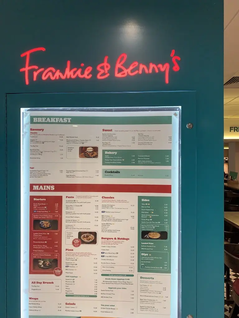 Menu_Frankie & Benny's - East Midlands Airport_Castle Donington_image_2