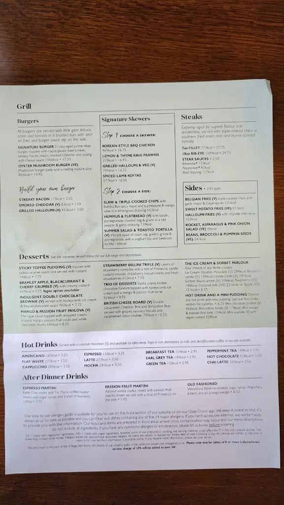 Menu_The Otter_Castle Donington_image_3