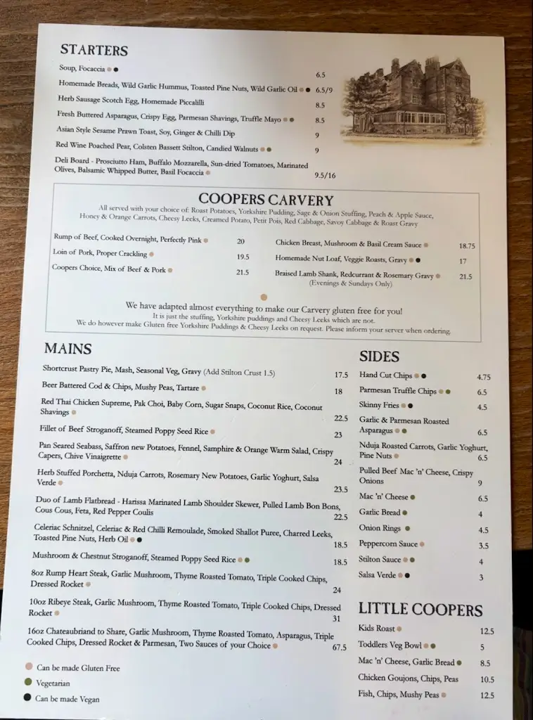 Menu_The Coopers Arms_Castle Donington_image_1