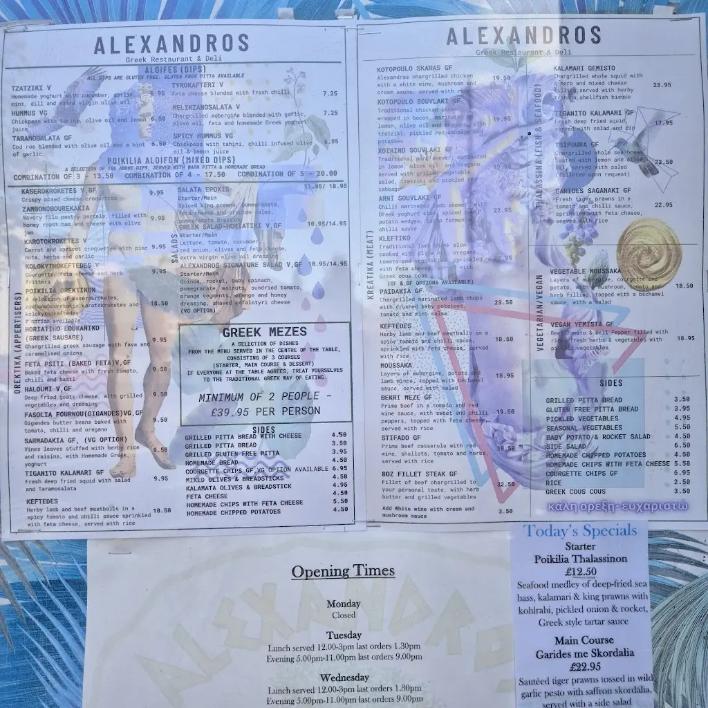 Menu_Alexandros Greek Restaurant and Deli_Carlisle_image_1