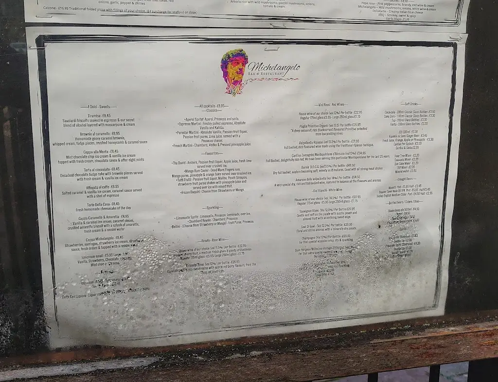 Menu_Michelangelo Bar & Restaurant_Carlisle_image_2