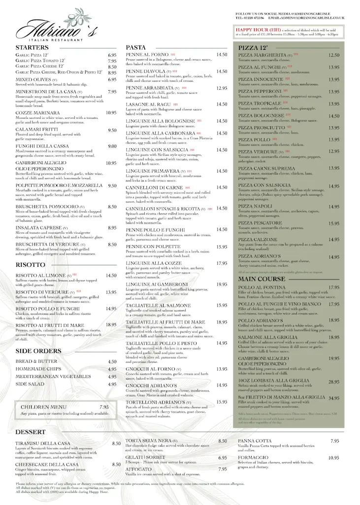 Menu_Adriano's Restaurant_Carlisle_image_1
