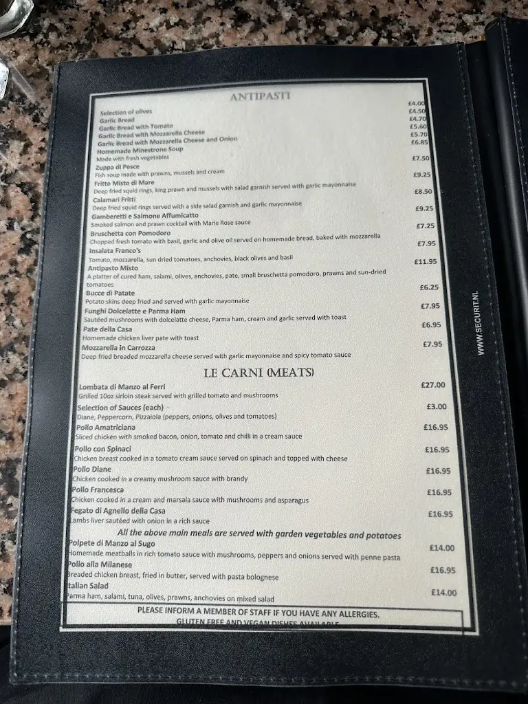Menu_Franco's Italian Carlisle_Carlisle_image_1
