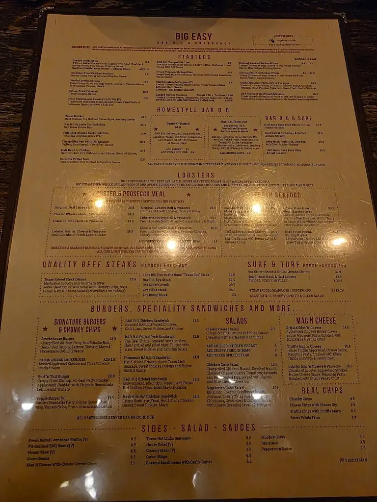 Menu_Big Easy Bar.B.Q & Crabshack - Canary Wharf_Canary Wharf_image_1