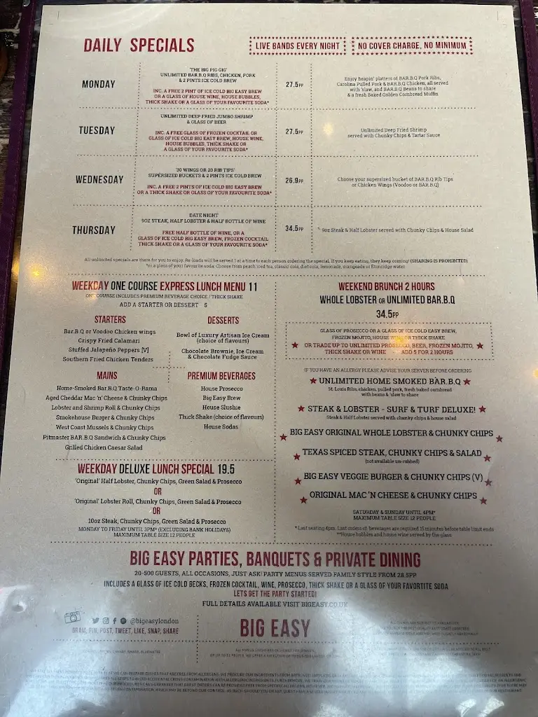 Menu_Big Easy Bar.B.Q & Crabshack - Canary Wharf_Canary Wharf_image_2
