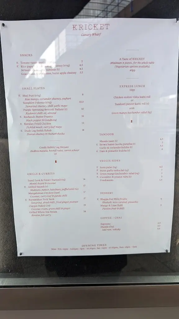 Menu_Kricket Canary Wharf Restaurant_Canary Wharf_image_4