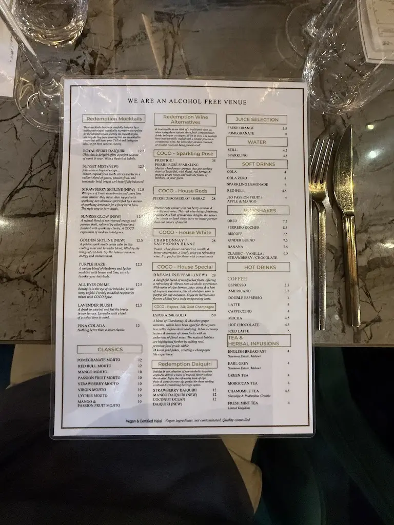 Menü_COCO Canary Wharf - Restaurant & Lounge_Canary Wharf_Bild_2