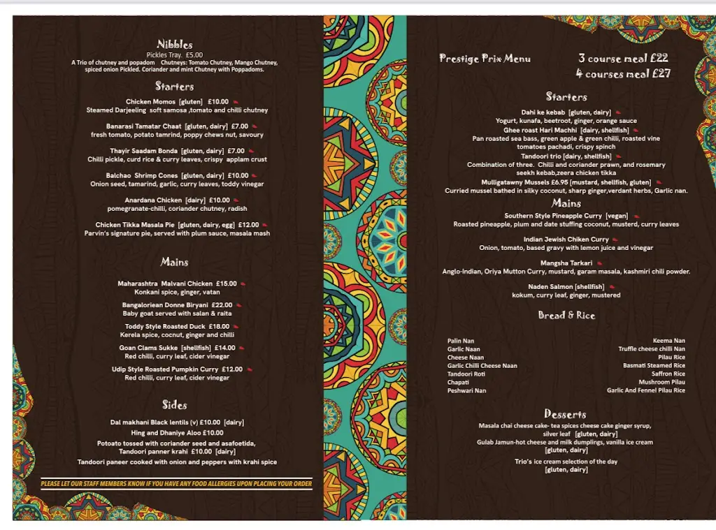 Menu_Soami's Trio By Parvin Kumar_Castleside_image_1