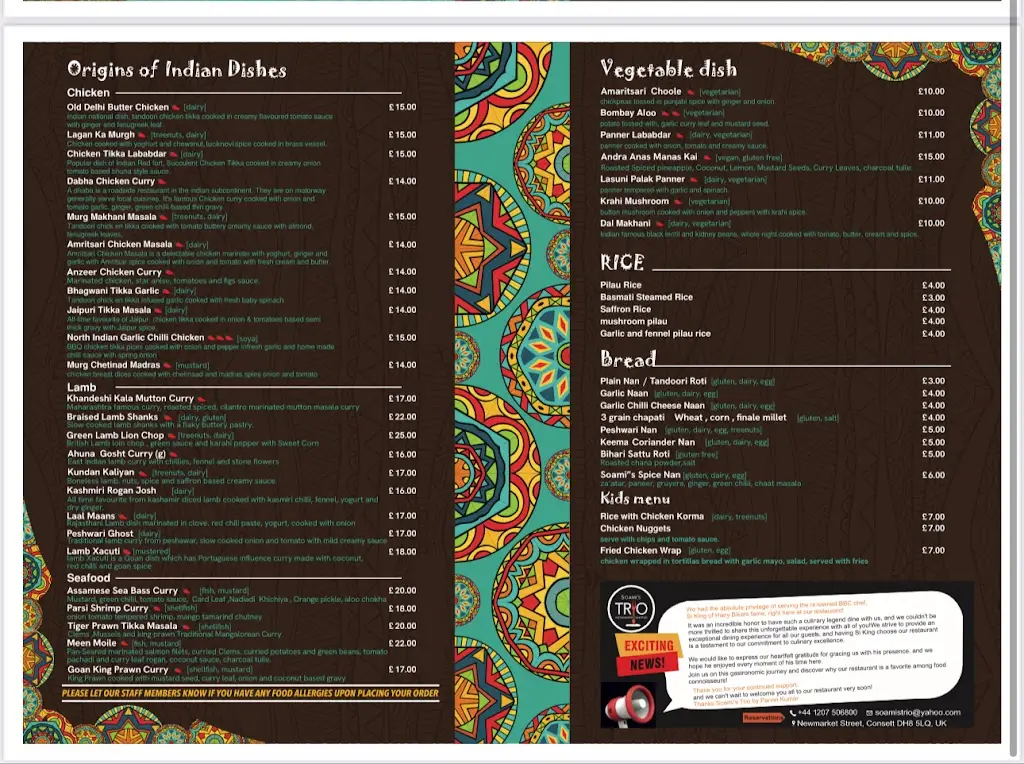 Menu_Soami's Trio By Parvin Kumar_Castleside_image_2