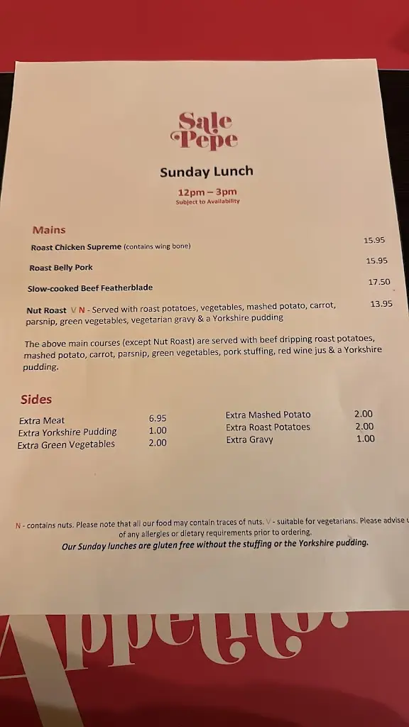 Menu_Sale Pepe, Shotley Bridge_Castleside_image_1