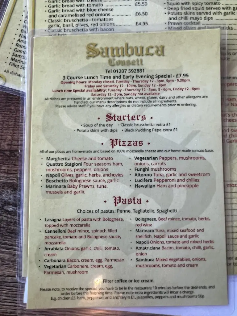 Menu_Sambuca Consett_Castleside_image_3