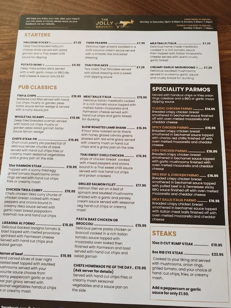 Menu_The Jolly Drovers_Castleside_image_2