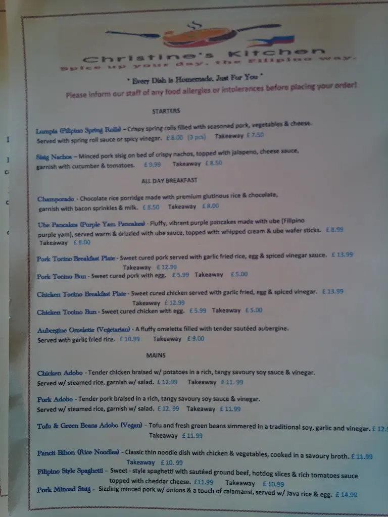 Menu_Christines kitchen_Castleside_image_3