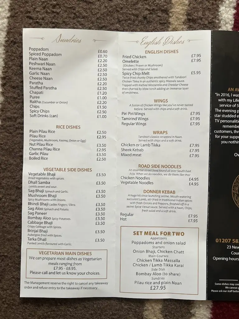 Menu_Remastered Spice venue_Castleside_image_1