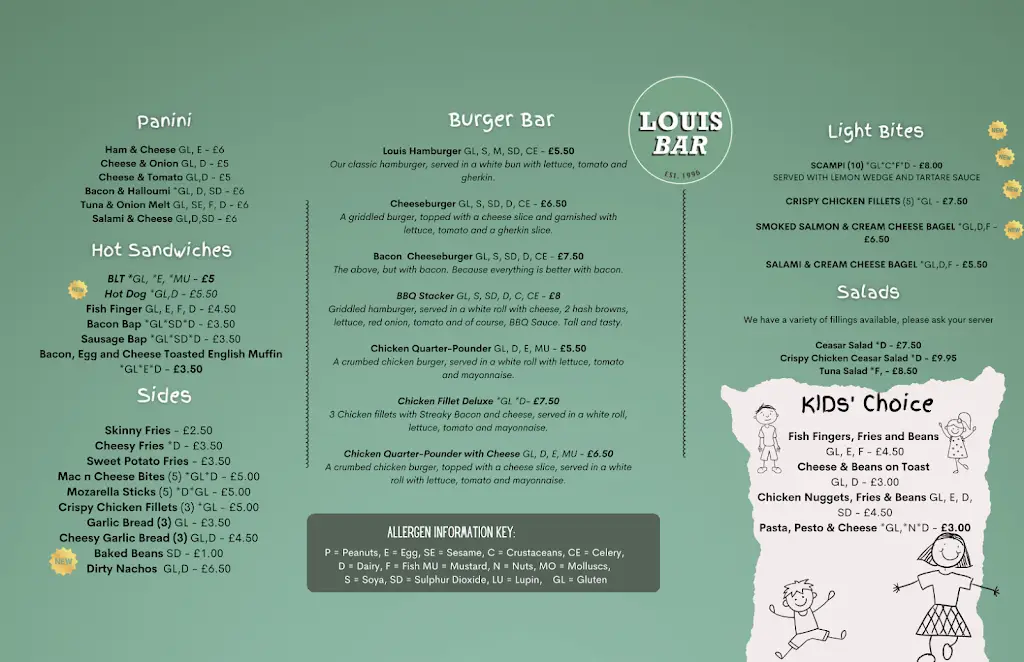 Menu_Louis Bar_Catterick Garrison_image_1