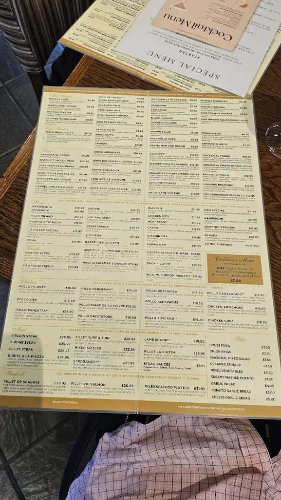 Menu_La Piazza_Catterick Garrison_image_1