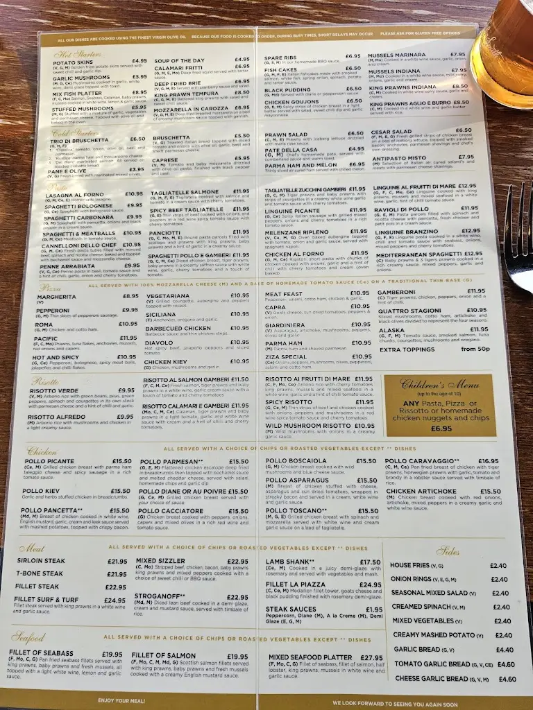 Menu_La Piazza_Catterick Garrison_image_3