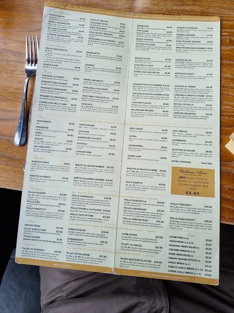 Menu_La Piazza_Catterick Garrison_image_4