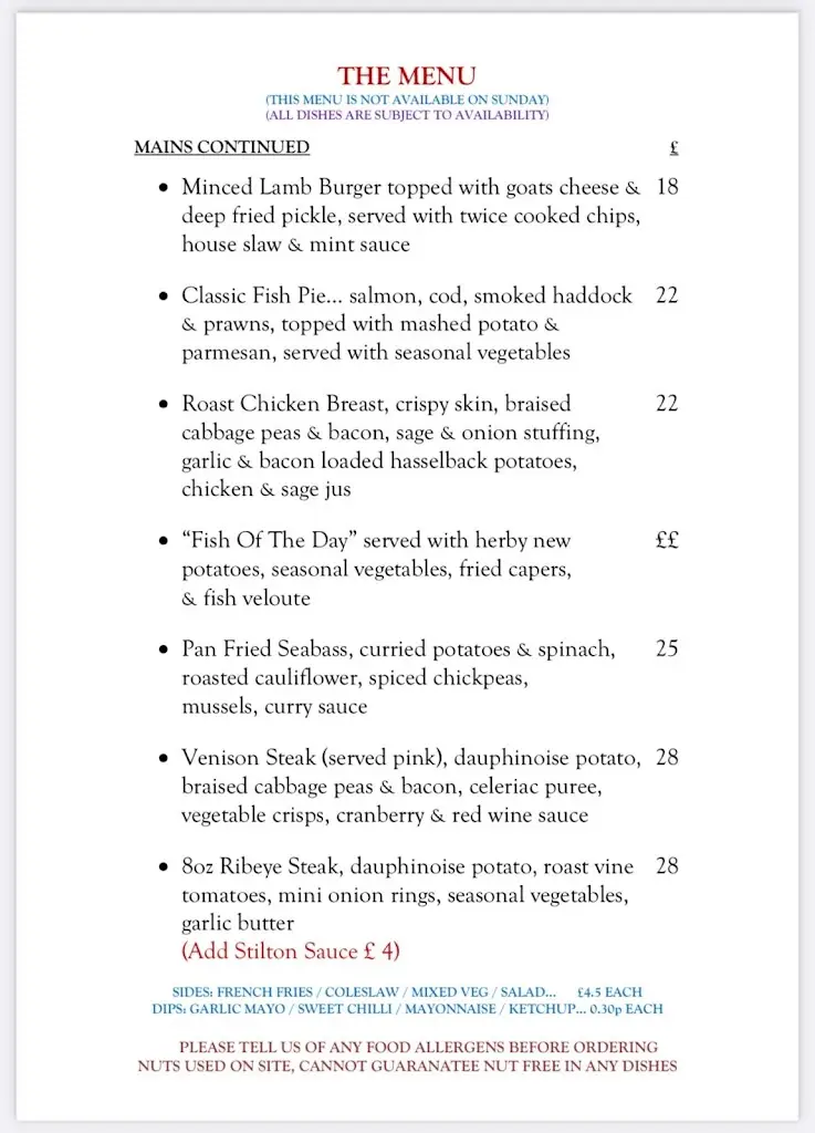 Menu_The Heifer_Catterick_image_1