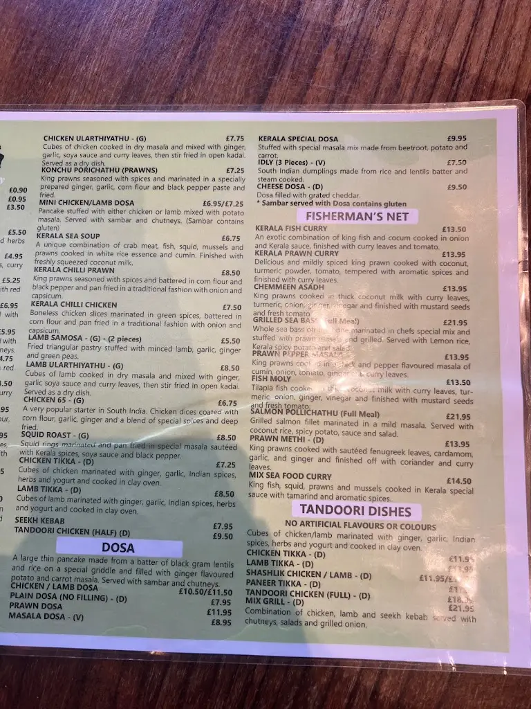 Menu_The Kerala_Caterham_image_3