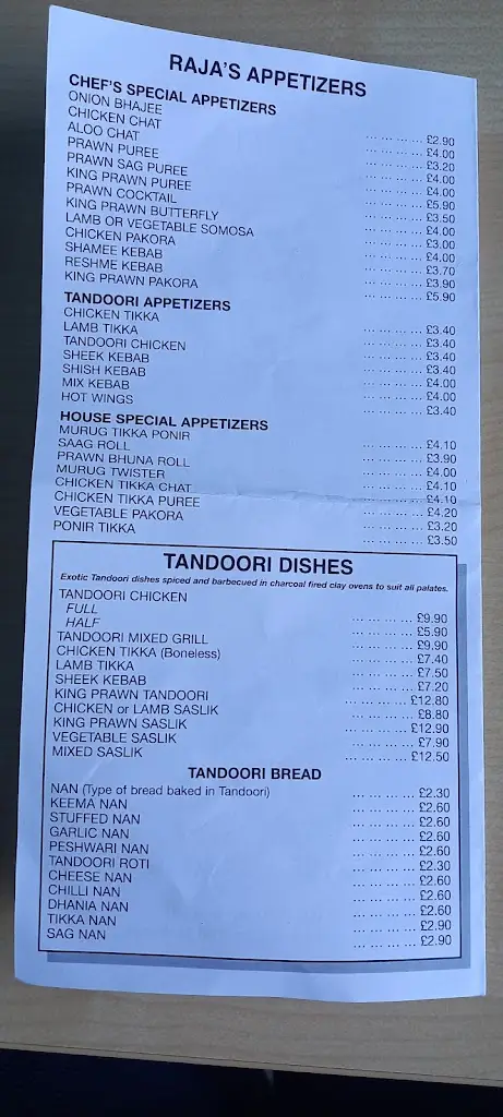 Menu_Raja Tandoori_Caterham_image_4