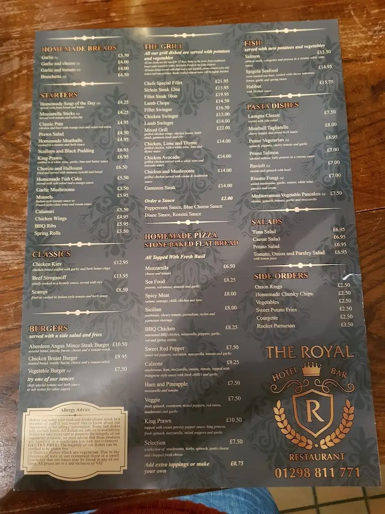 Menu_The Royal Bar & Grill_Chapel en le Frith_image_2