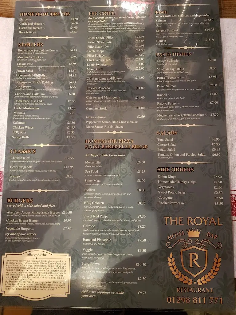 Menu_The Royal Bar & Grill_Chapel en le Frith_image_3