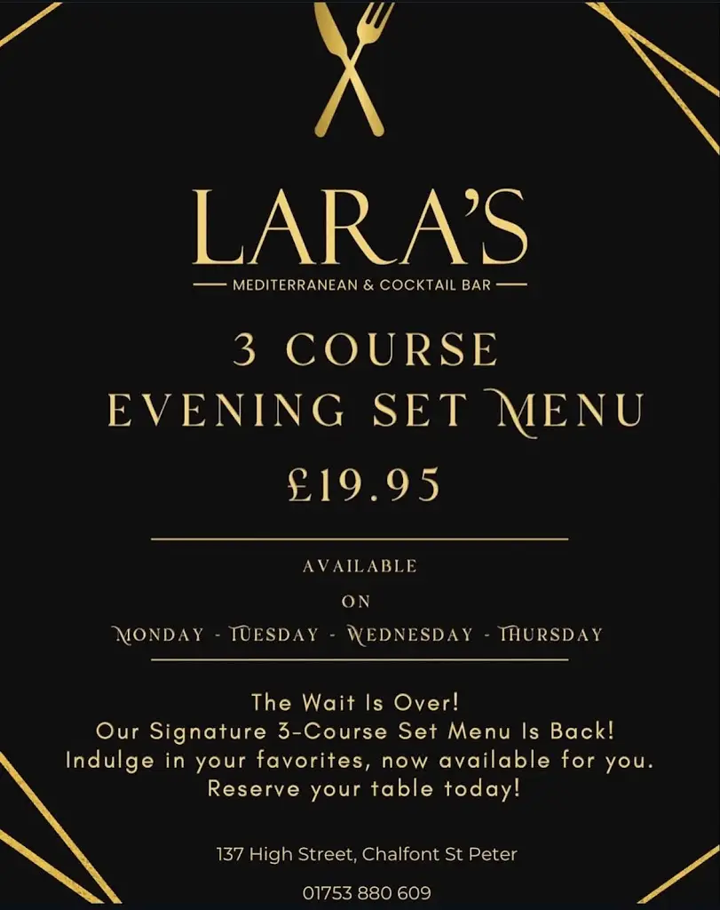 Menu_Lara's Turkish Restaurant (Yaprak Chalfont St Peter)_Chalfont Saint Peter_image_4