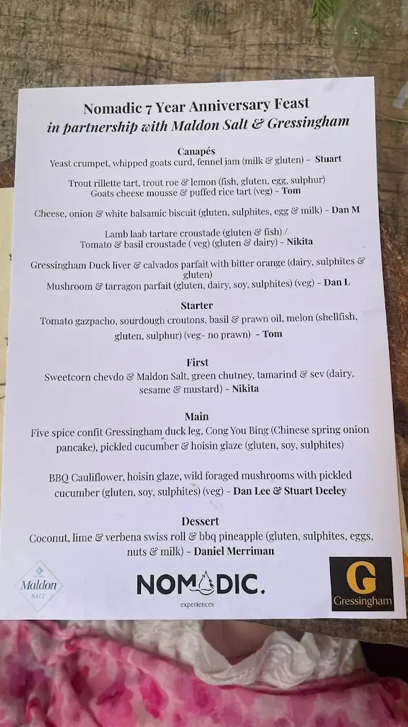 Menu_Nomadic Dinners_Chalfont Saint Peter_image_1