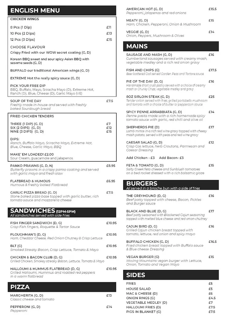 Menu_The Greyhound Inn_Chalfont Saint Peter_image_1