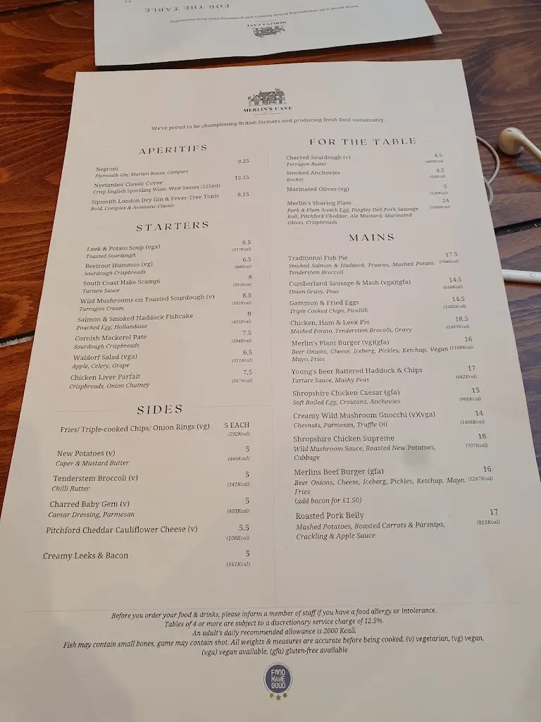 Menu_Merlin's Cave_Chalfont Saint Peter_immagine_1