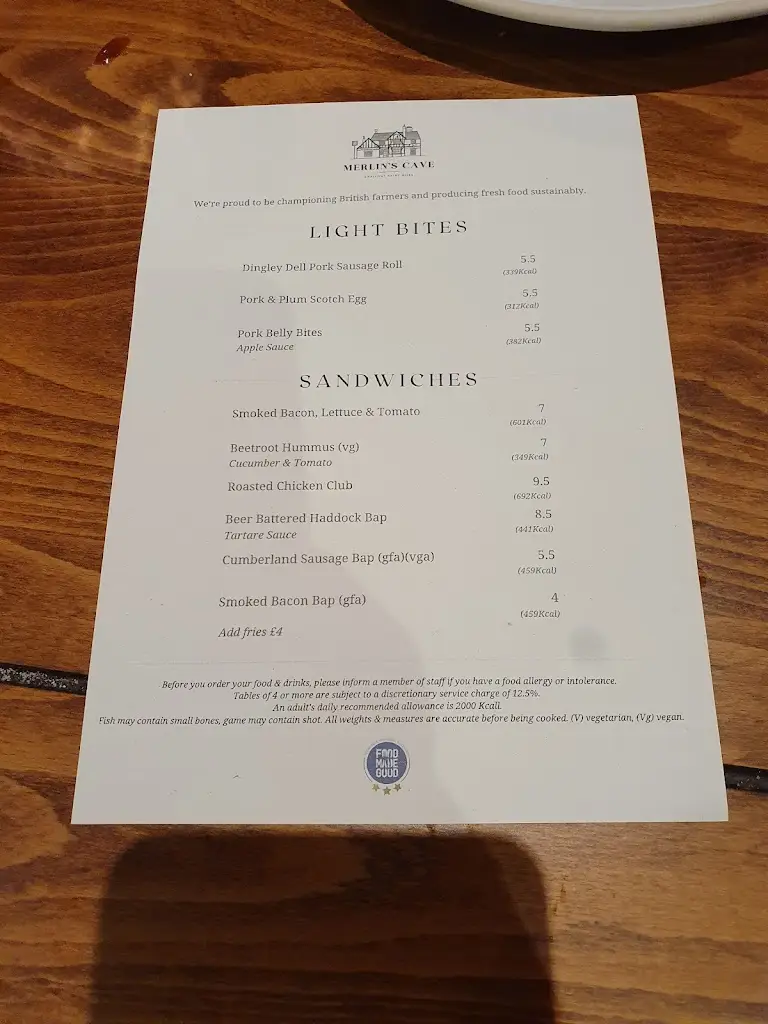 Menu_Merlin's Cave_Chalfont Saint Peter_immagine_3