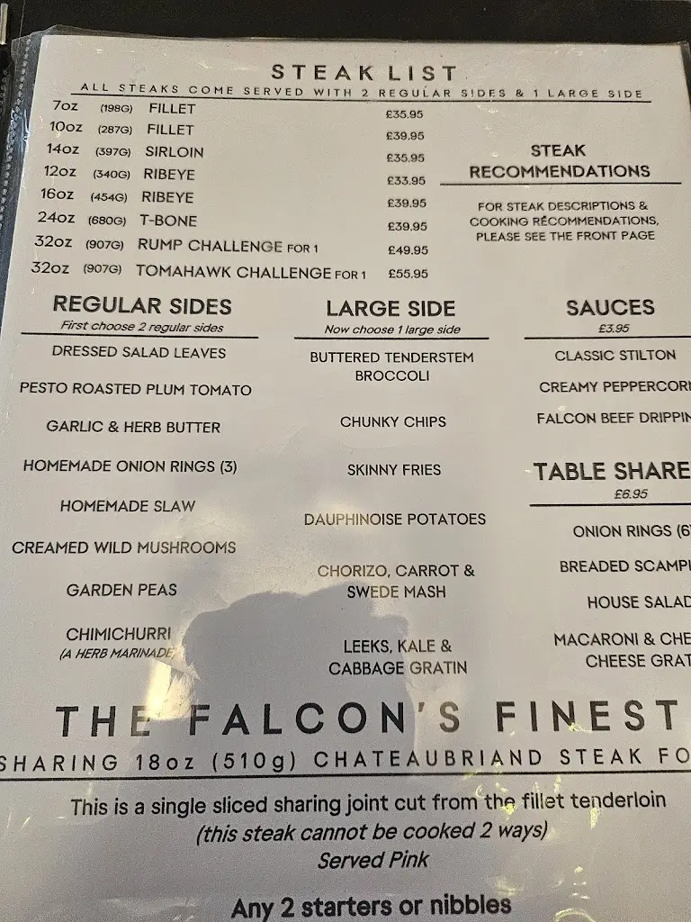 Menu_The Falcon Steakhouse_Charfield_image_1