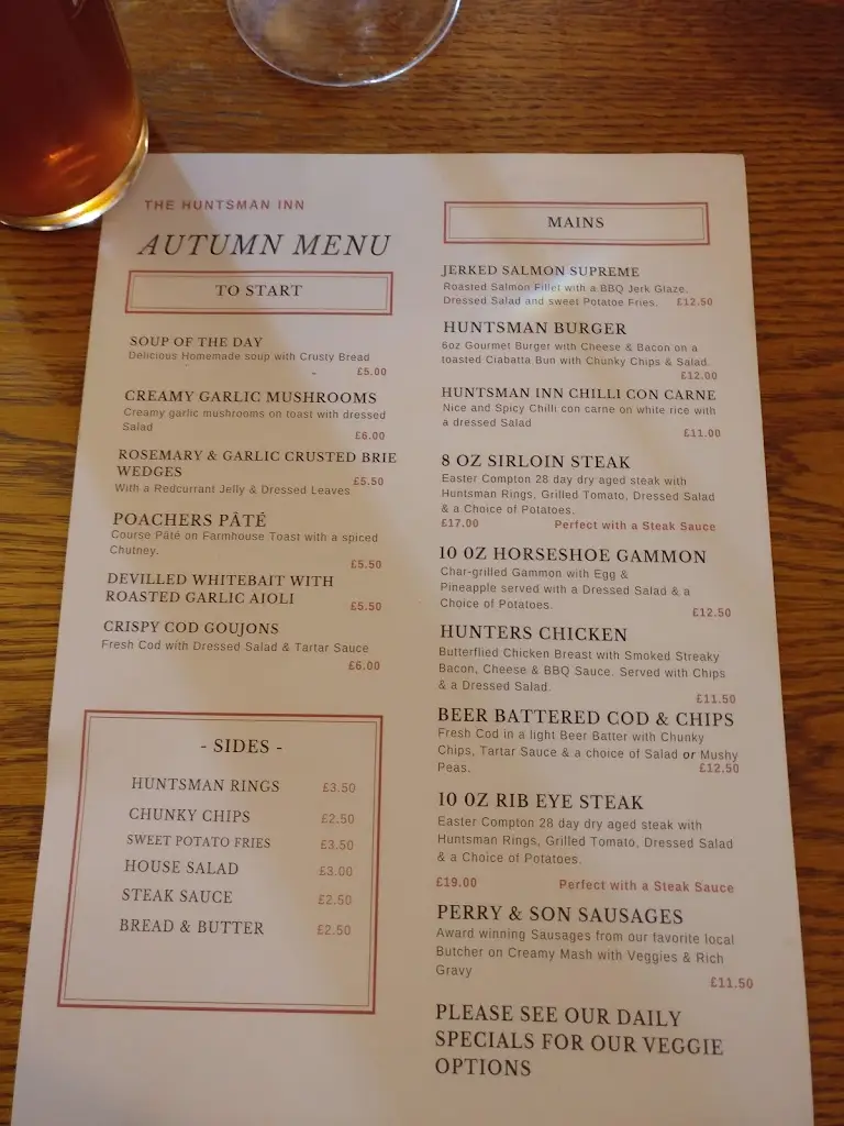 Menu_The Huntsman_Charfield_image_4