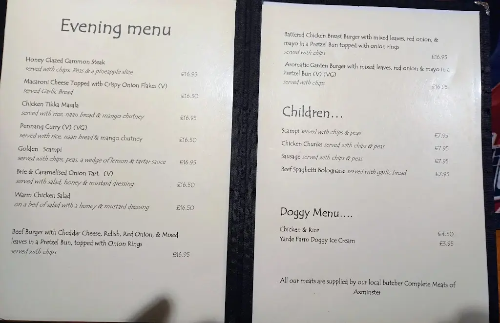 Menu_The George_Charmouth_immagine_1