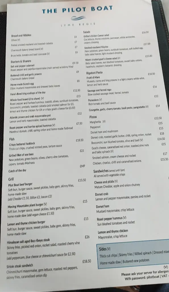 Menu_The Pilot Boat_Charmouth_image_4