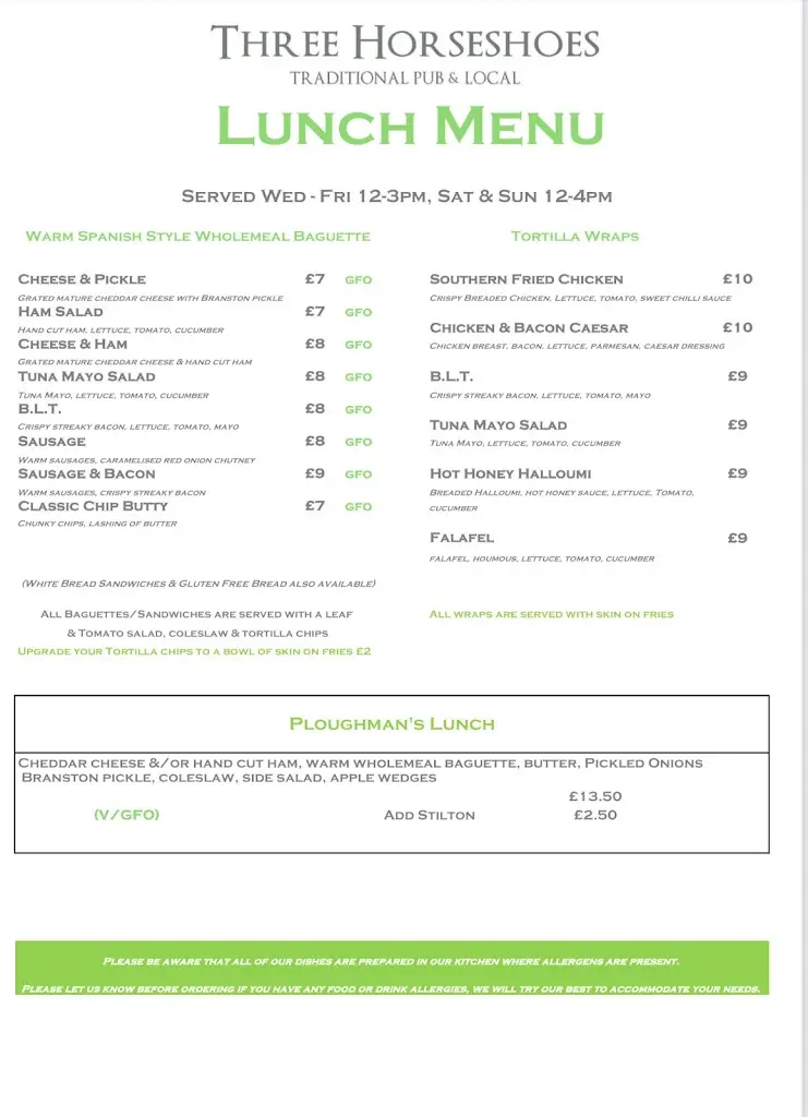 Menu_The Three Horseshoes_Cheddington_image_2