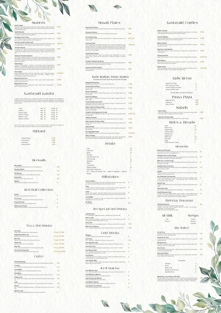 Menu_RU Restaurant and Lounge_Cheadle Heath_image_1